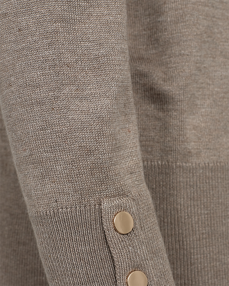 FQKATIE - ROLLKRAGEN PULLOVER - BRAUN