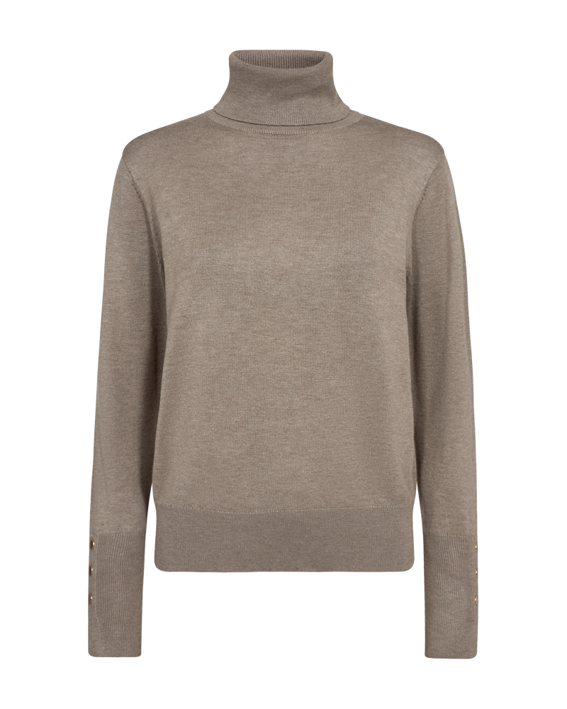 FQKATIE - ROLLKRAGEN PULLOVER - BRAUN