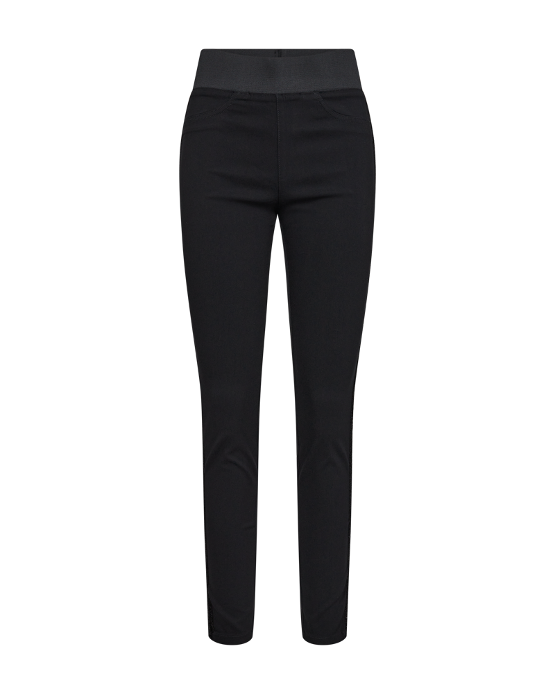 FQSHANTAL - HOSE MIT GLITZERSTREIFEN - SCHWARZ