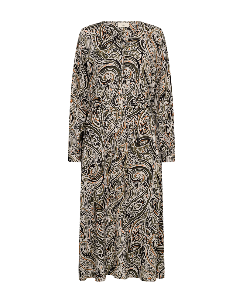 FQDOLANA - KLEID - GRUN UND BEIGE