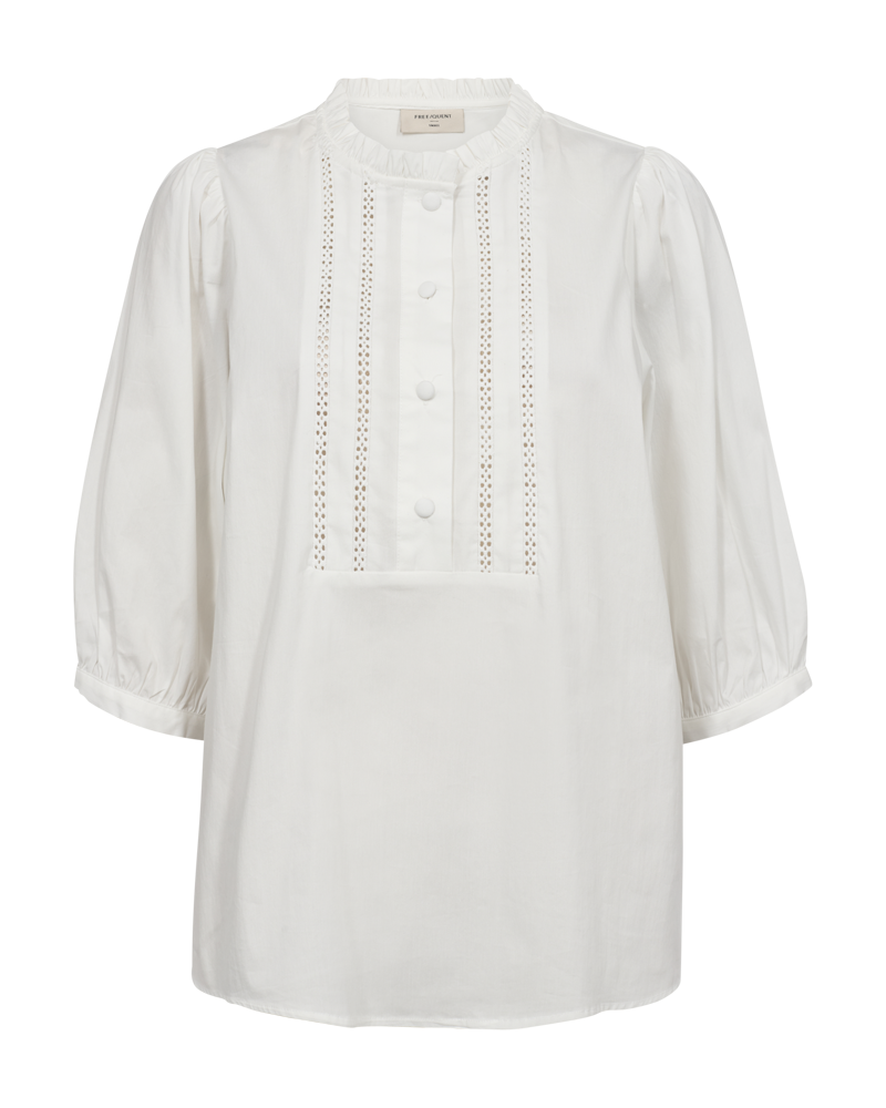 FQBOYA - BLUSE MIT SPITZENMUSTER - WEISS