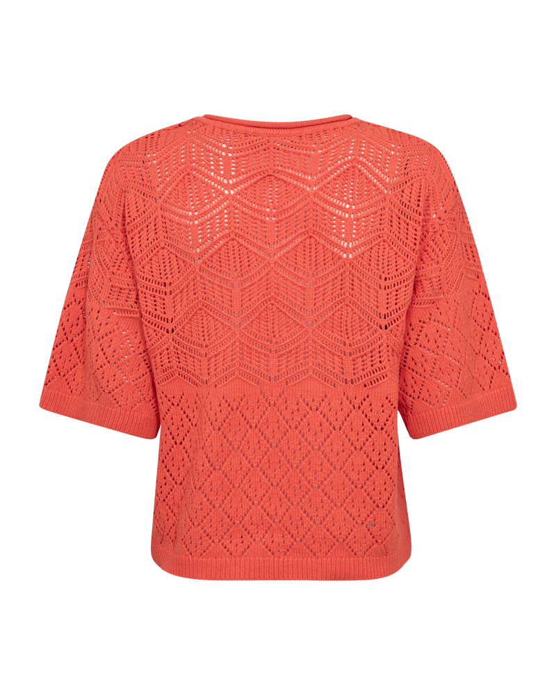 FQCOTLA - PULLOVER MIT SPITZENMUSTER - ORANGE