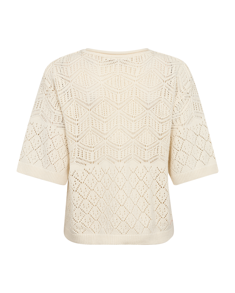 FQCOTLA - PULLOVER MIT SPITZENMUSTER - WEISS