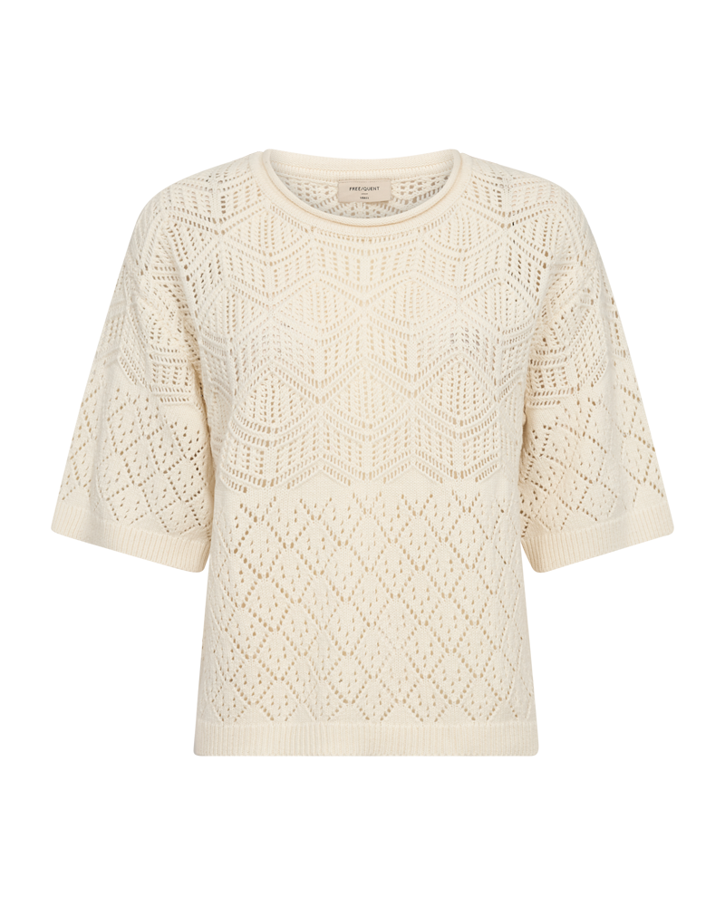 FQCOTLA - PULLOVER MIT SPITZENMUSTER - WEISS