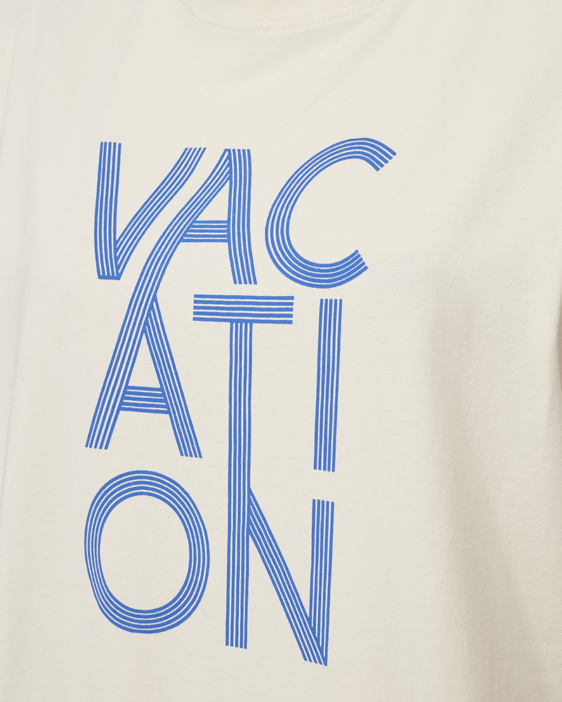 FQFENJAL - T-SHIRT MIT PRINT - WEISS UND BLAU