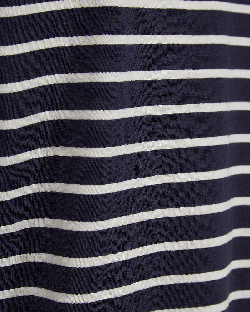 FQVIVA - T-SHIRT MIT GESTREIFTEM PRINT - BLAU UND WEISS
