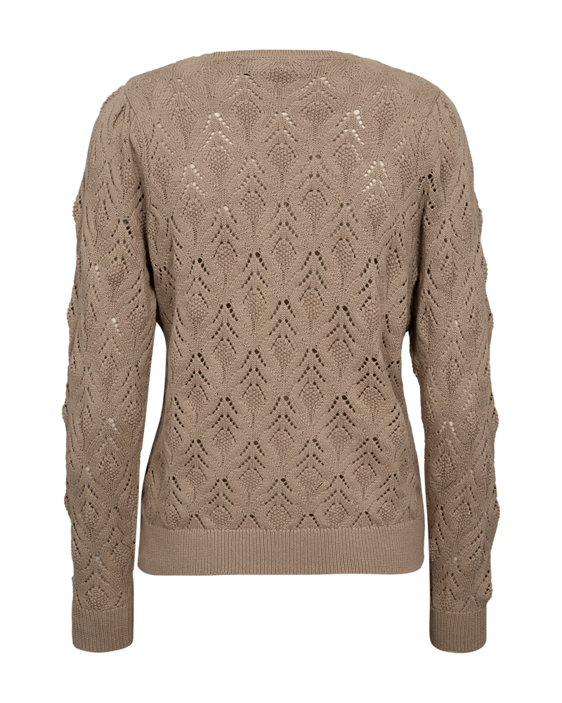 FQDODO - PULLOVER MIT SPITZENMUSTER - BEIGE