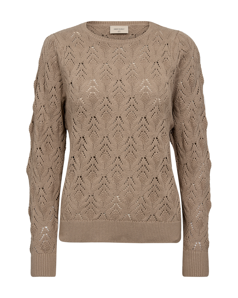 FQDODO - PULLOVER MIT SPITZENMUSTER - BEIGE