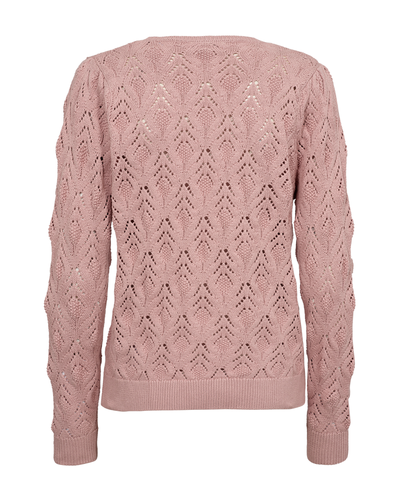 FQDODO - PULLOVER MIT SPITZENMUSTER - ROSA