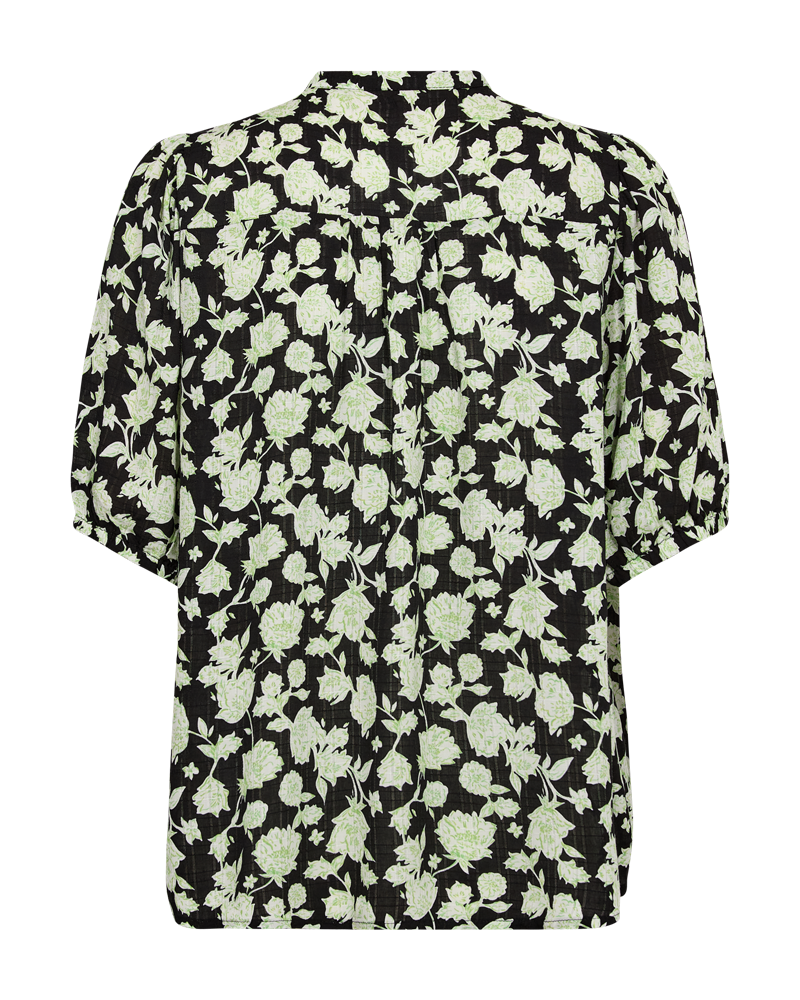 FQEBELLO - BLUSE MIT BLUMENPRINT - SCHWARZ UND GRUN