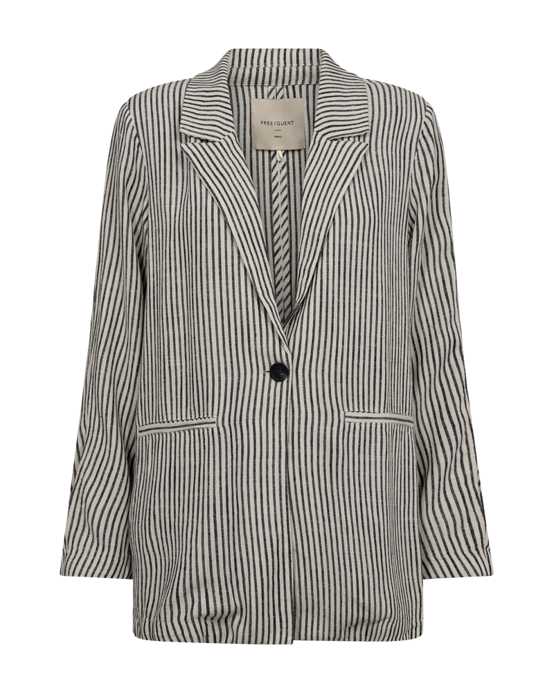 FQGIGI - BLAZER AUS LEINENMISCHUNG - BEIGE UND SCHWARZ