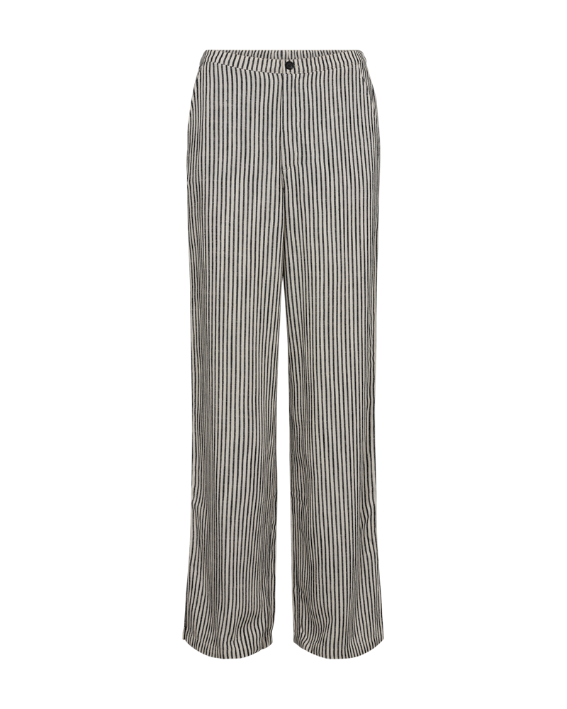FQGIGI - HOSE AUS LEINENMISCHUNG - BEIGE UND SCHWARZ