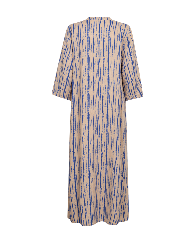 FQLARIN - KLEID AUS LEINENMISCHUNG - BEIGE UND BLAU