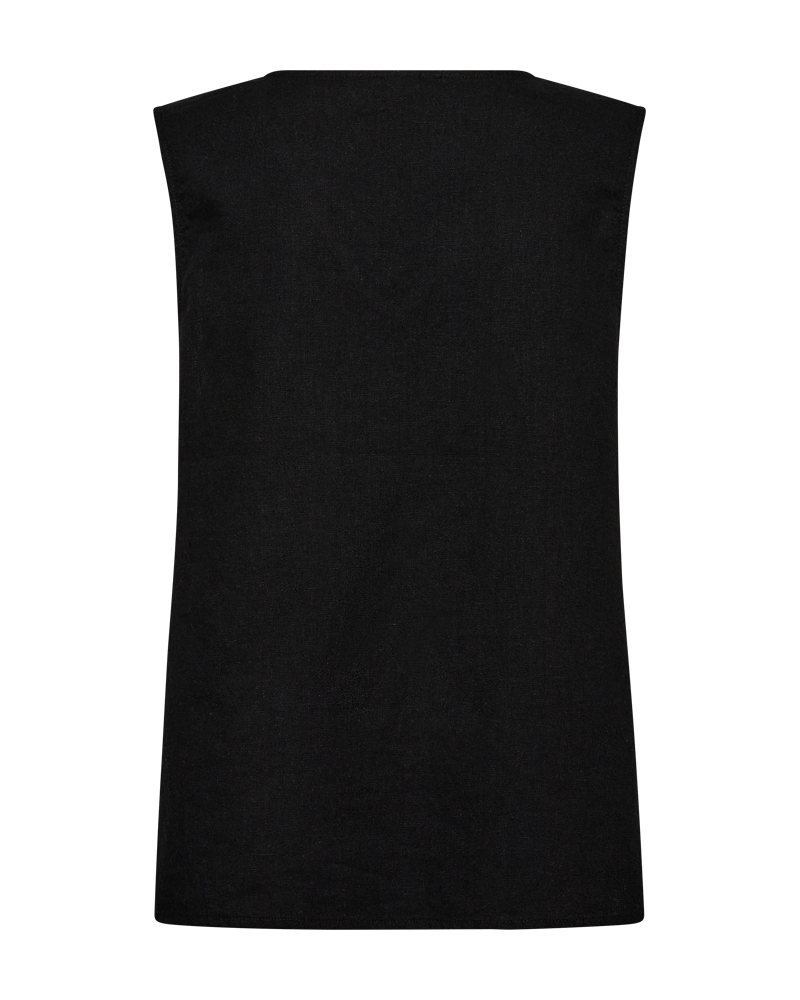 FQLAVA - LINEN TOP - SCHWARZ