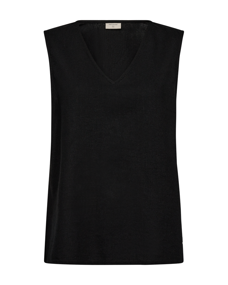 FQLAVA - LINEN TOP - SCHWARZ