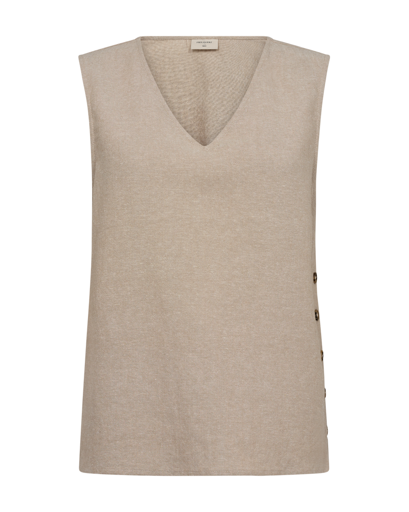 FQLAVA - LINEN TOP - BEIGE