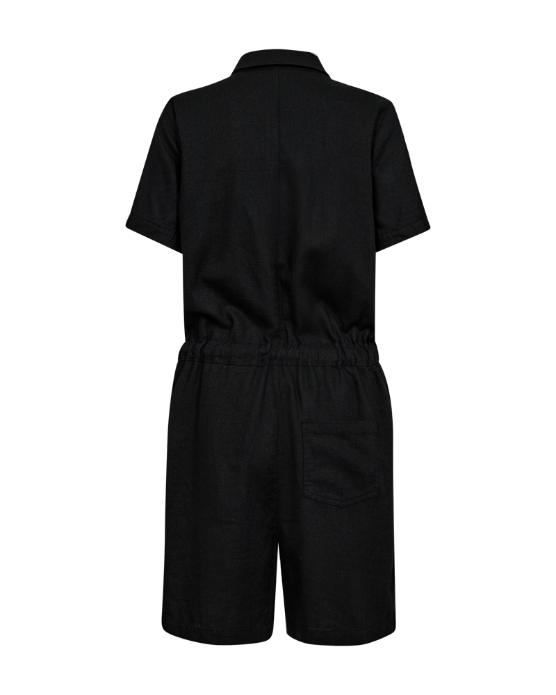 FQLAVA - LEINENJUMPSUIT - SCHWARZ