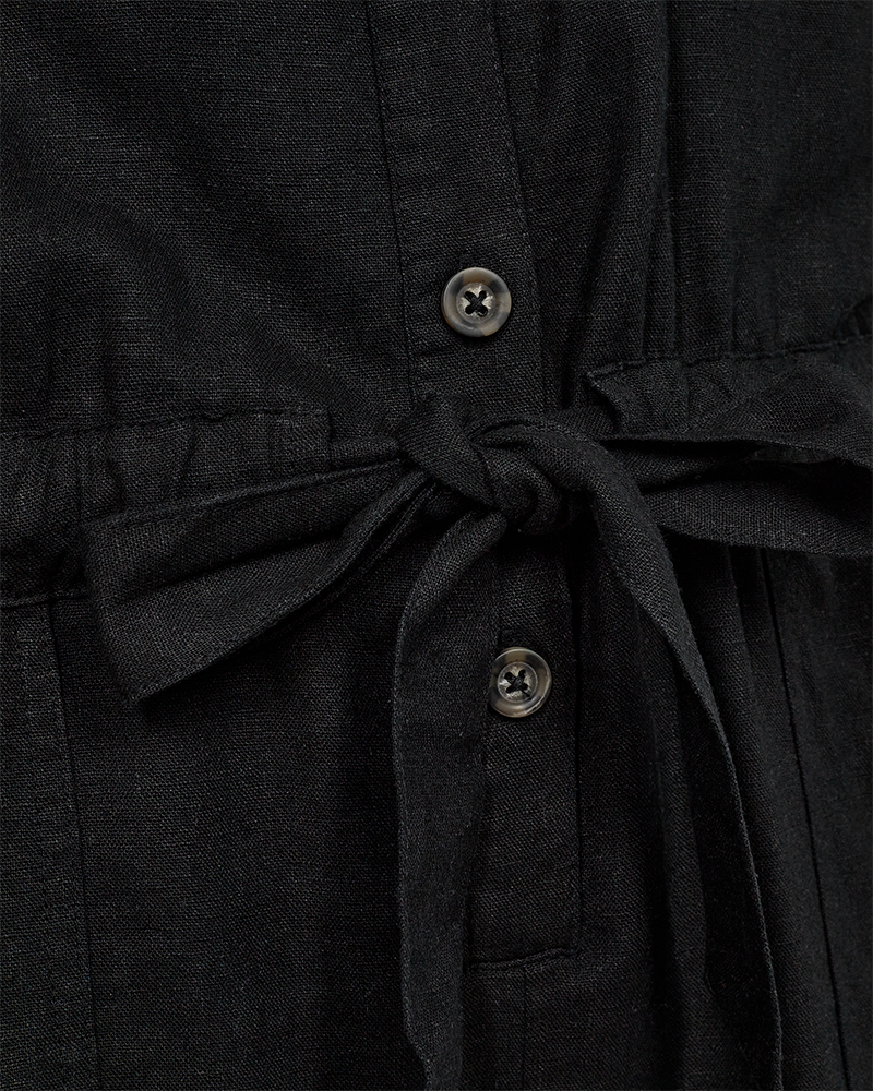 FQLAVA - LEINENJUMPSUIT - SCHWARZ