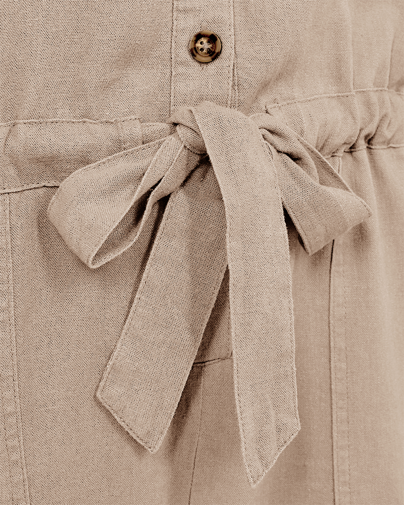 FQLAVA - LEINENJUMPSUIT - BEIGE