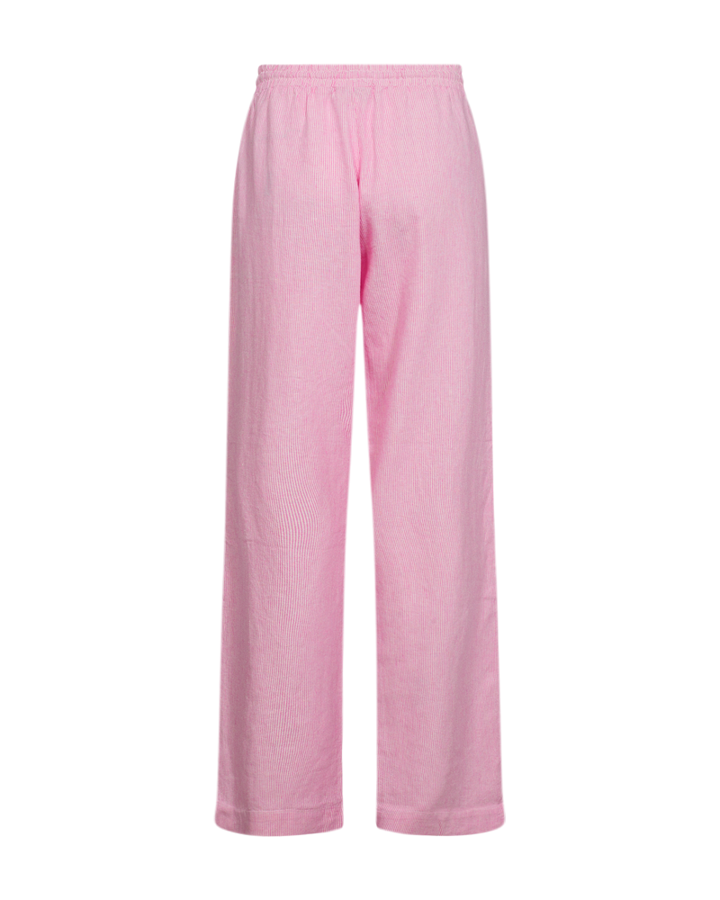 FQLAVA – GESTREIFTE LEINENHOSE - WEISS UND ROSA