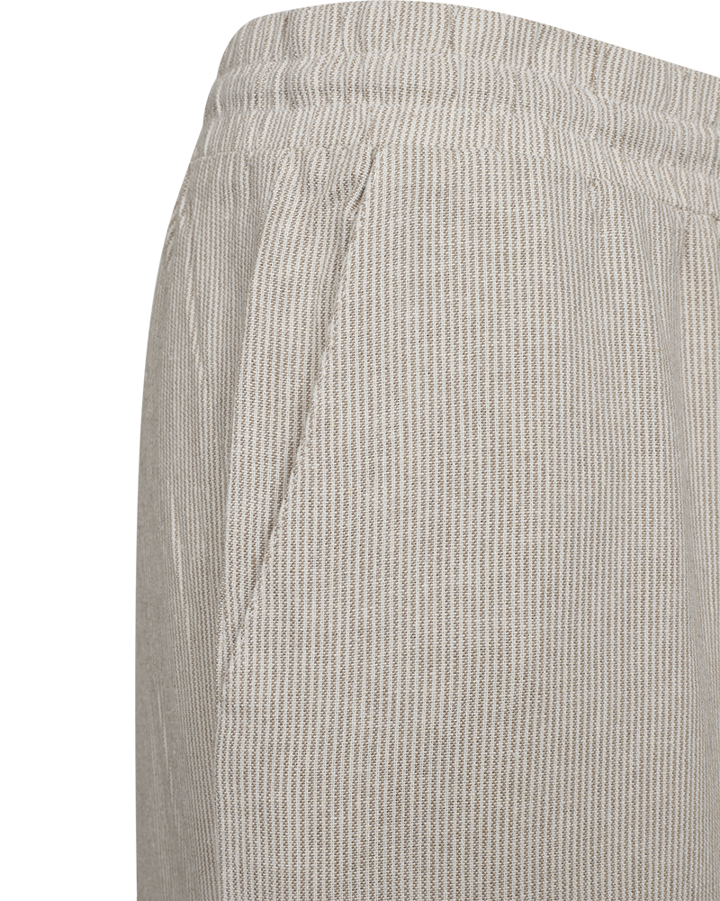 FQLAVA - HOSE MIT STREIFENMUSTER - WEISS UND BEIGE