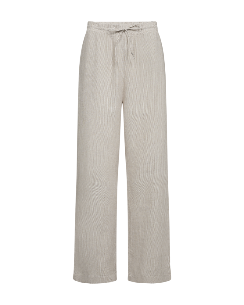 FQLAVA - HOSE MIT STREIFENMUSTER - WEISS UND BEIGE