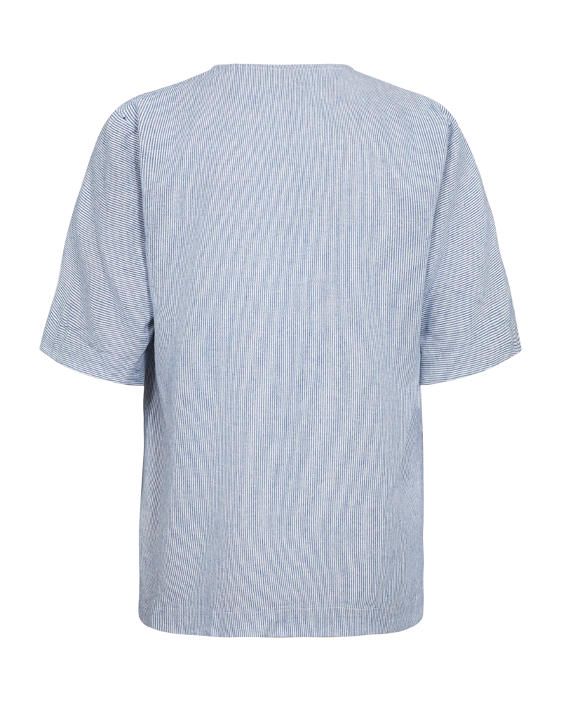 FQLAVA - BLUSE MIT STREIFENMUSTER - WEISS UND BLAU