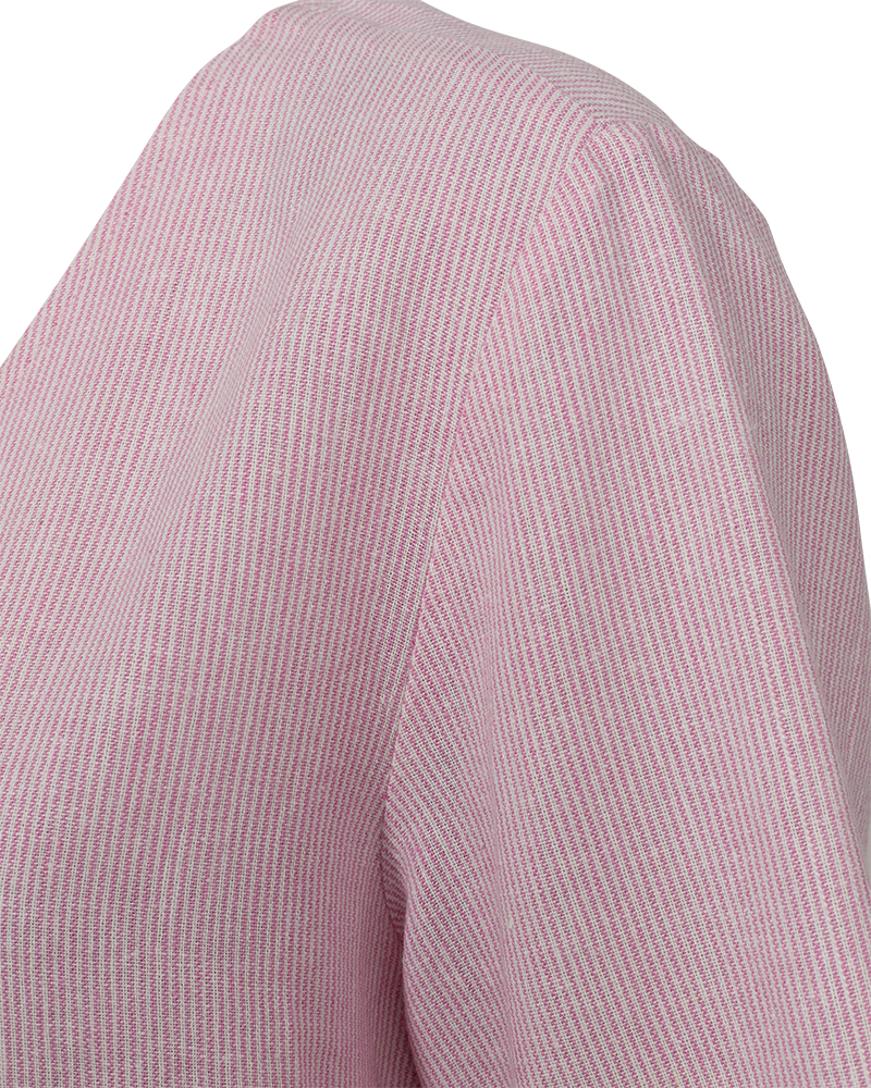 FQLAVA – GESTREIFTE LEINENHOSE - WEISS UND ROSA