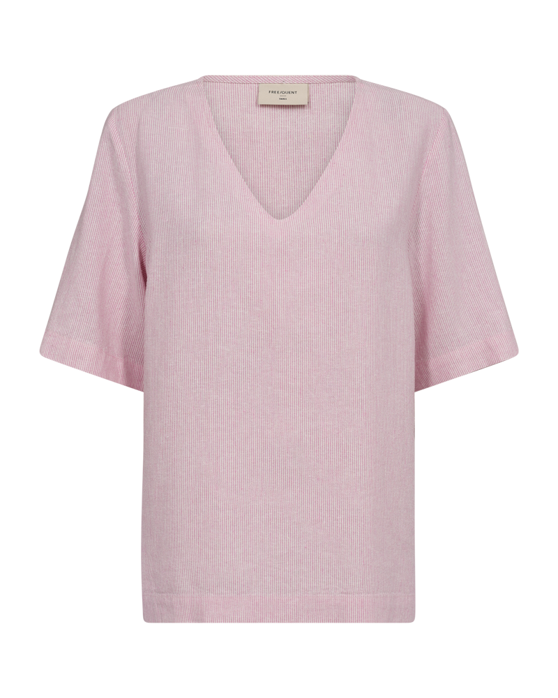FQLAVA – GESTREIFTE LEINENHOSE - WEISS UND ROSA