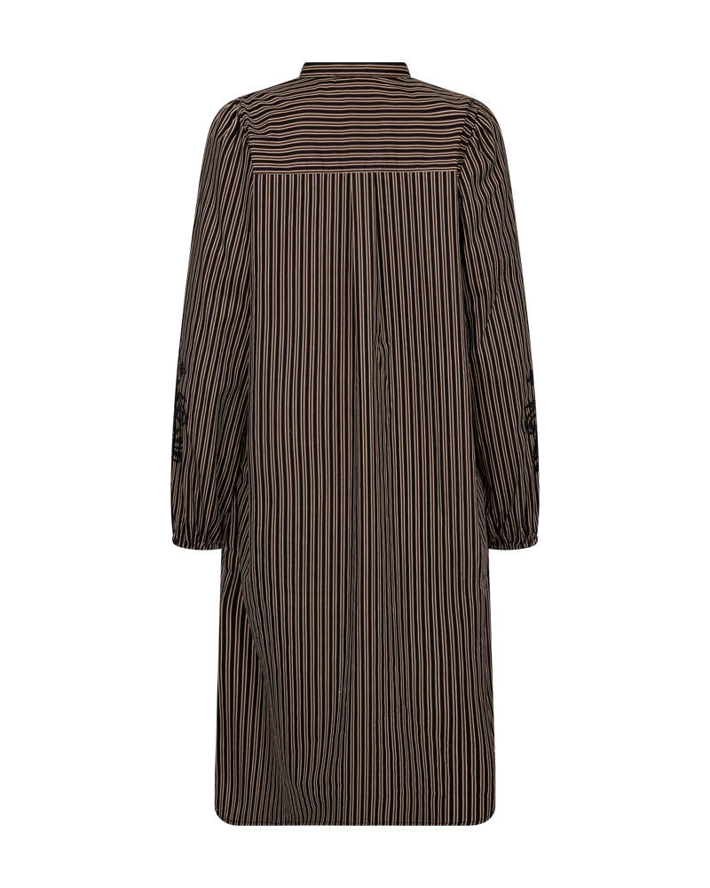 FQJOLIE – GESTREIFTES KLEID - SCHWARZ UND BRAUN