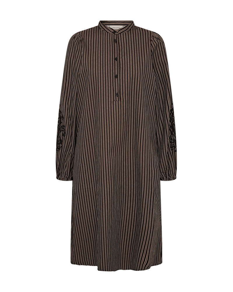 FQJOLIE – GESTREIFTES KLEID - SCHWARZ UND BRAUN