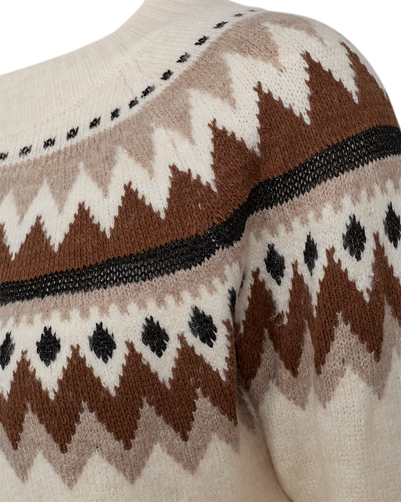 FQMAYFAIR - PULLOVER - BRAUN UND BEIGE