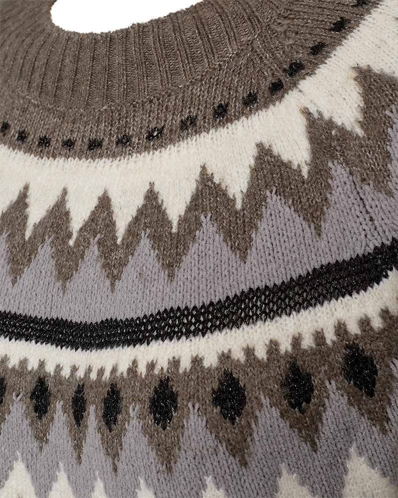 FQMAYFAIR - PULLOVER - GRAU UND BRAUN