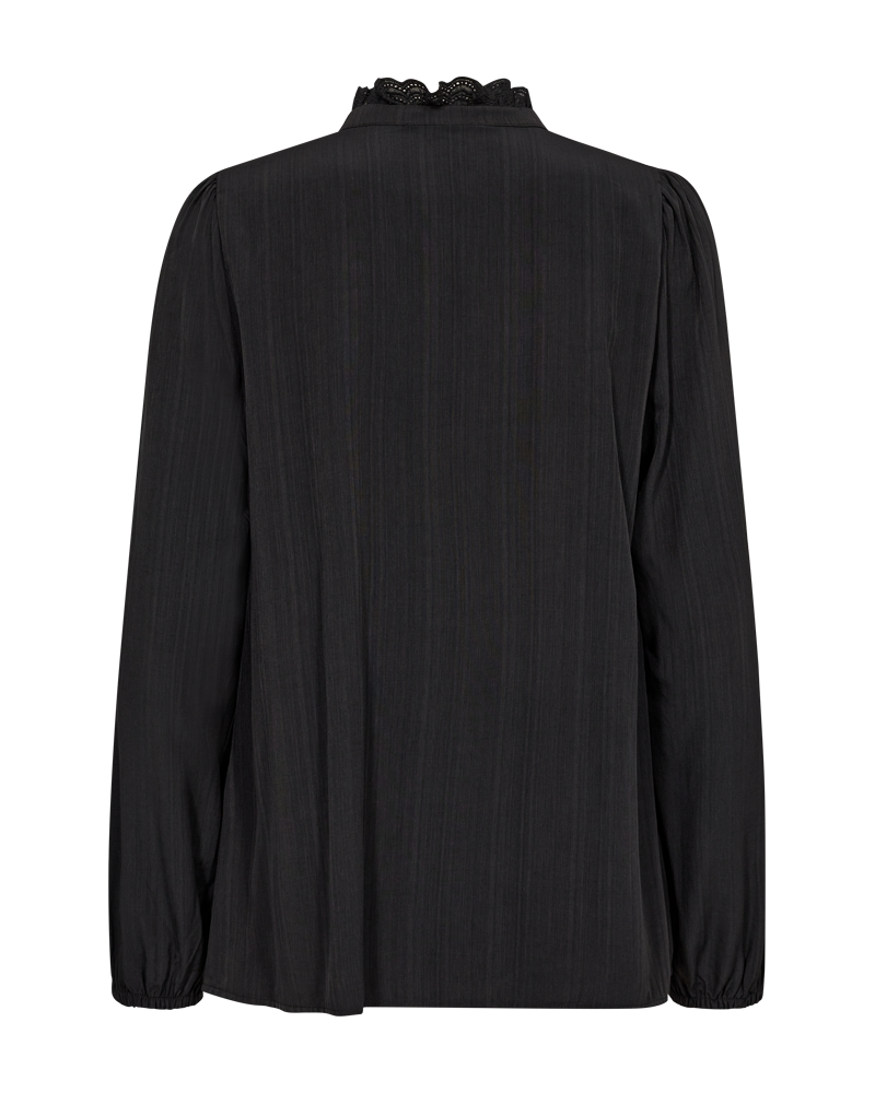 FQSEA - BLUSE MIT RÜCHENDETAILS - SCHWARZ