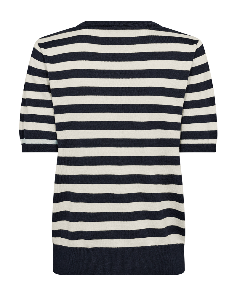 FQJOEL – GESTREIFTER FEINSTRICK-PULLOVER - BLAU UND  BEIGE