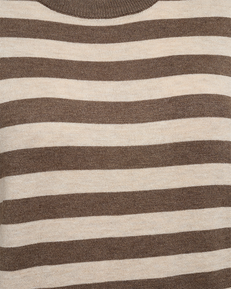 FQJOEL – GESTREIFTER PULLOVER - BRAUN UND BEIGE