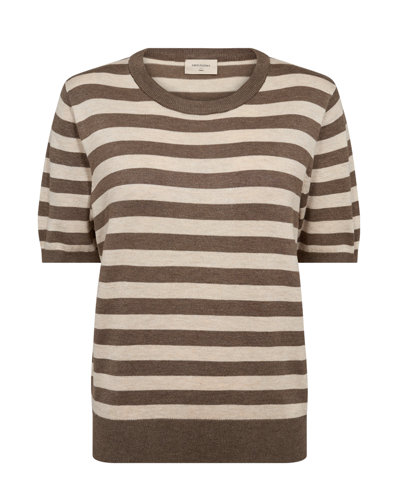 FQJOEL – GESTREIFTER PULLOVER - BRAUN UND BEIGE