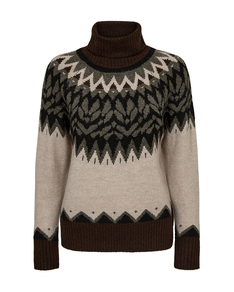 FQMERLA - PULLOVER - BRAUN UND BEIGE