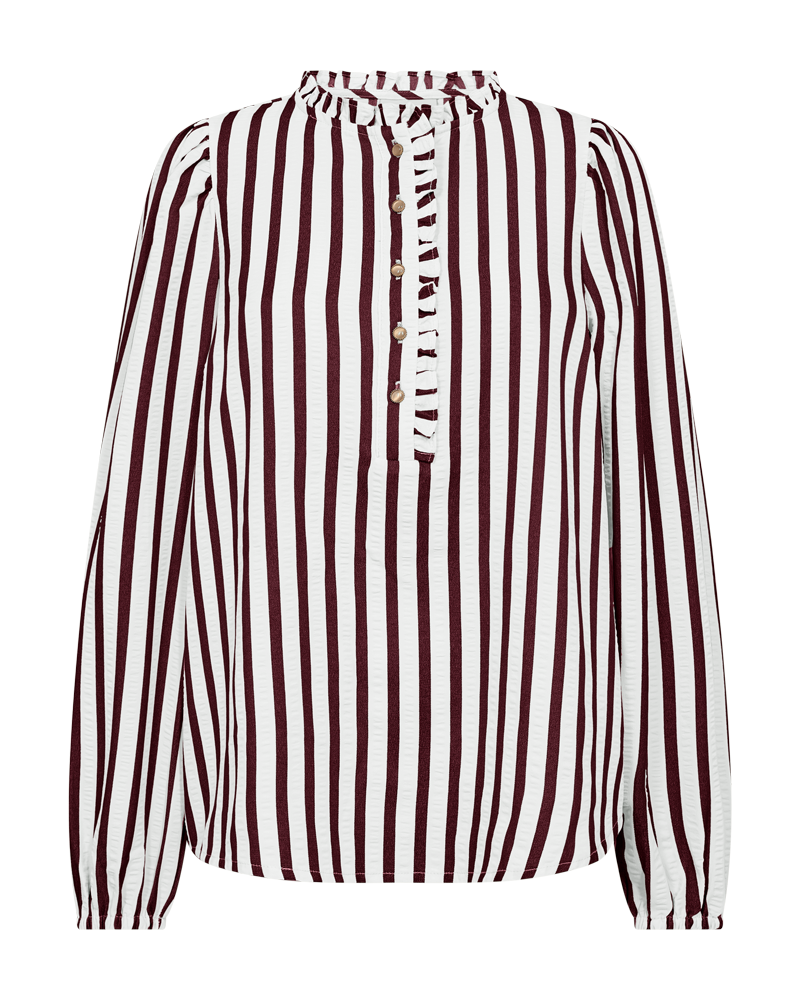 FQNOTO – GESTREIFTE BLUSE - BORDEAUX