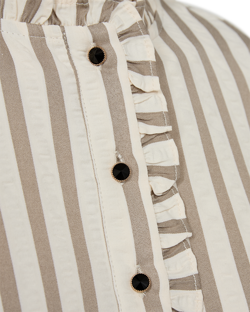 FQNOTO - BLUSE - BRAUN UND WEISS