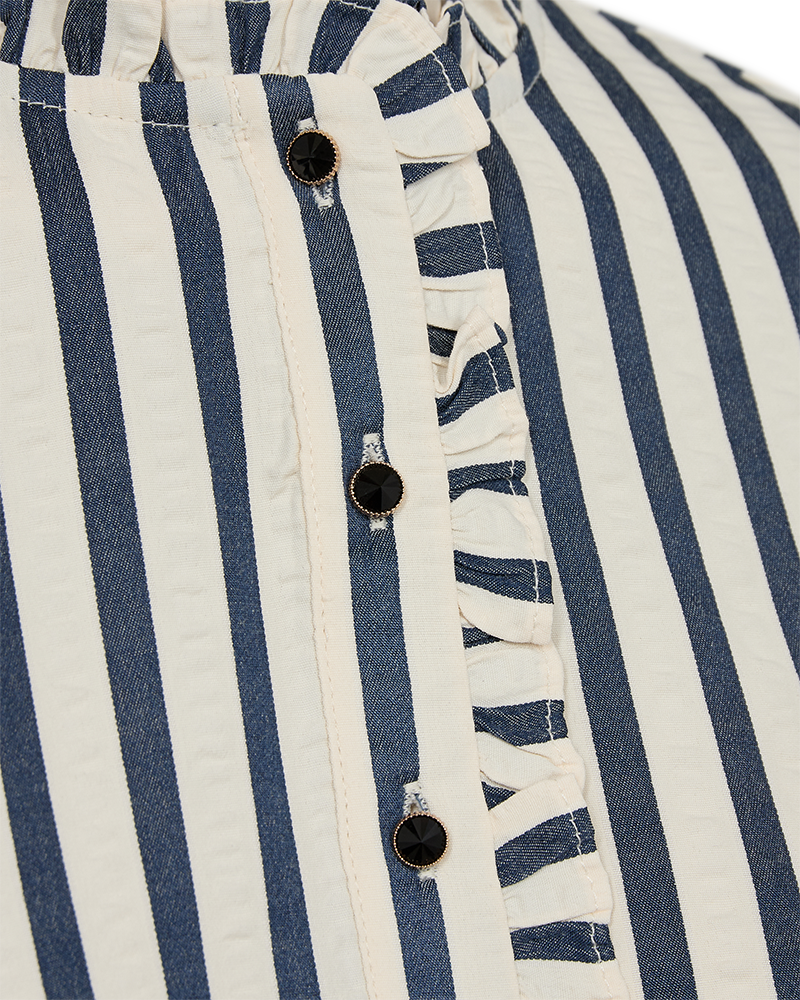 FQNOTO - BLUSE - BLAU UND WEISS