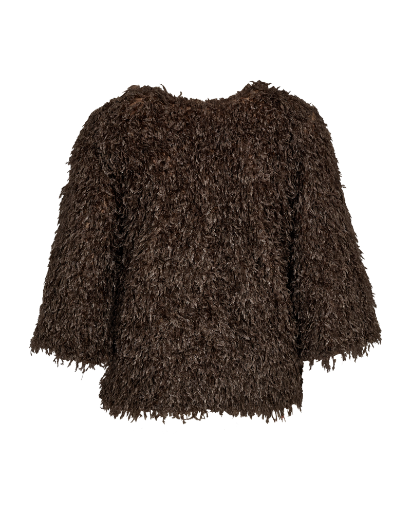 FQNOLA – BLUSE IN VELOURSQUALITÄT - BRAUN