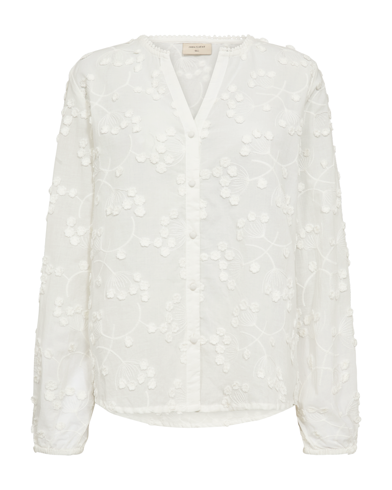 FQSELIA – BLUSE MIT FLORALER STICKEREI - WEISS