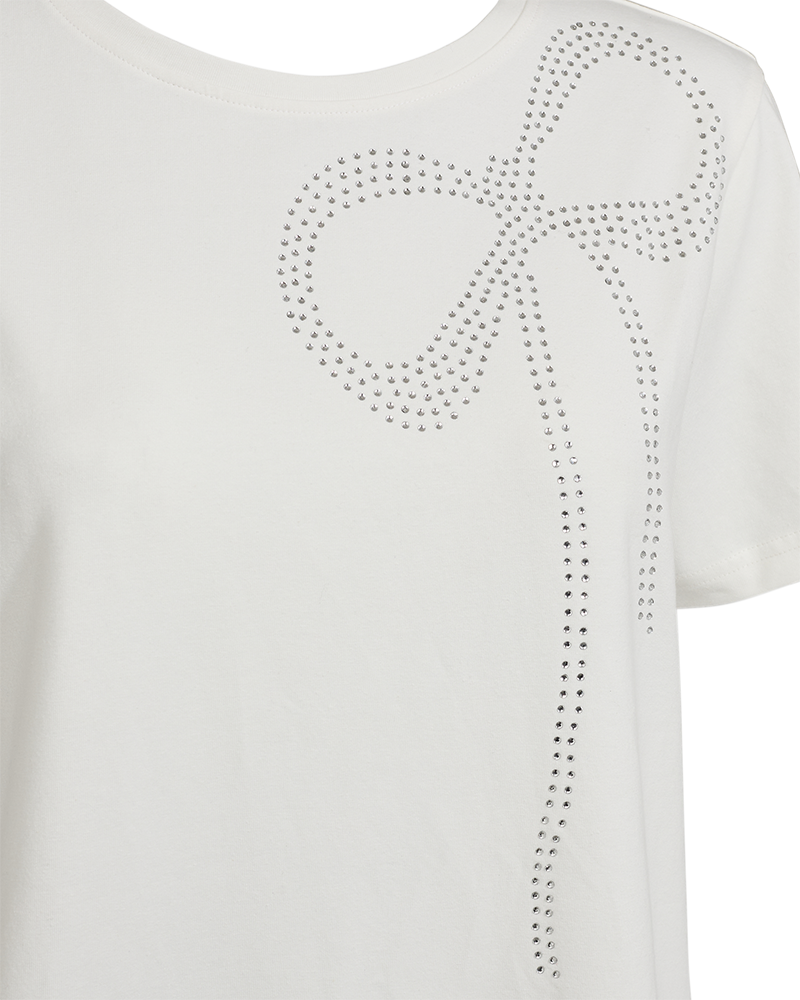 FQFENJAL - T-SHIRT MIT STRASSSTEINE - WEISS