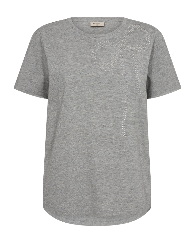 FQFENJAL - T-SHIRT MIT STRASSSTEINEN - GRAU