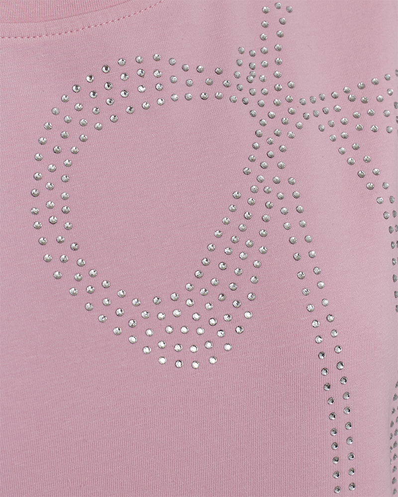 FQFENJAL - T-SHIRT MIT STRASSSTEINEN - ROSE