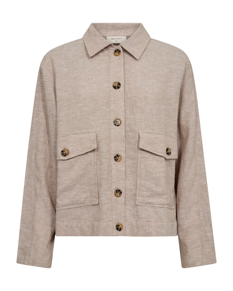 FQLAVA - LEINEN JACKE - BEIGE