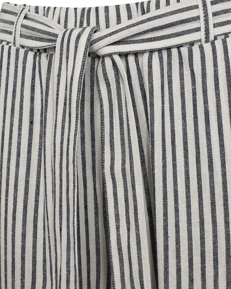 FQLAVISCO - GESTREIFTE LEINEN HOSE - WEISS UND BLAU