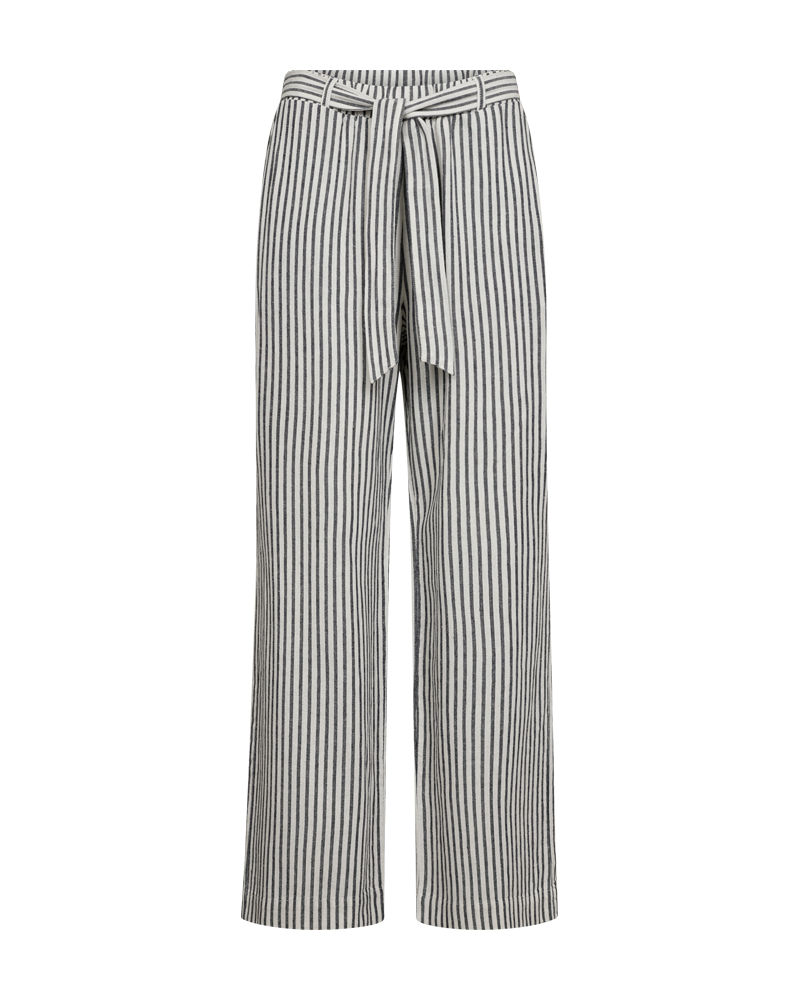 FQLAVISCO - GESTREIFTE LEINEN HOSE - WEISS UND BLAU