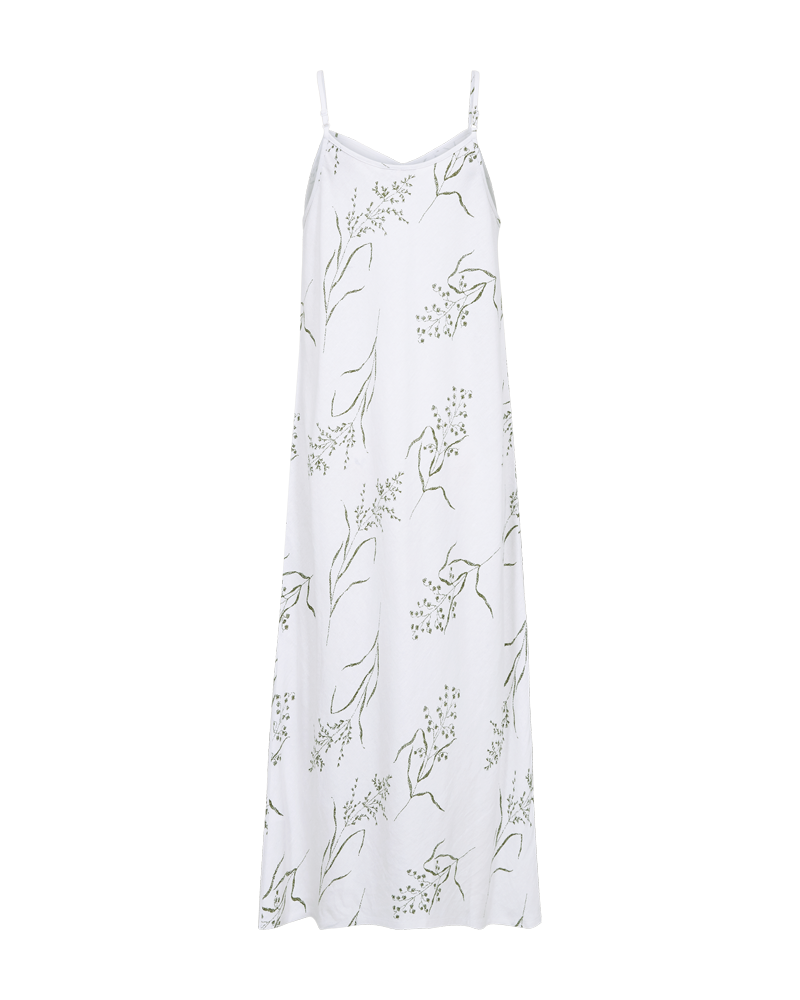 FQLALUNA – KLEID MIT BLUMENPRINT - WEISS UND  GRÜN